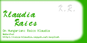 klaudia raics business card